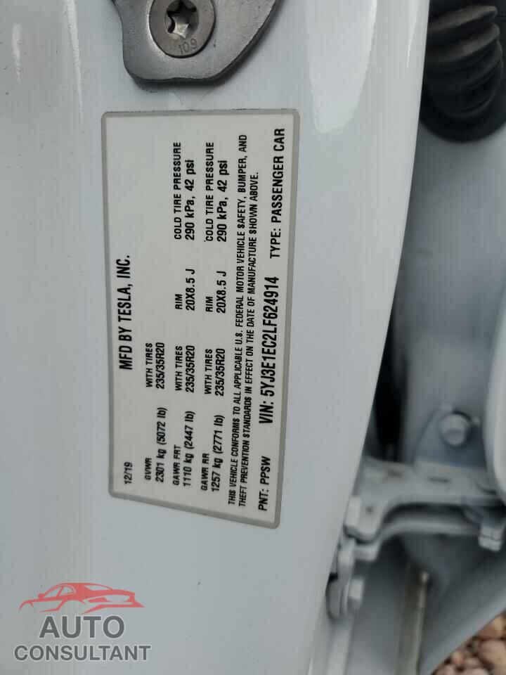 TESLA MODEL 3 2020 - 5YJ3E1EC2LF624914