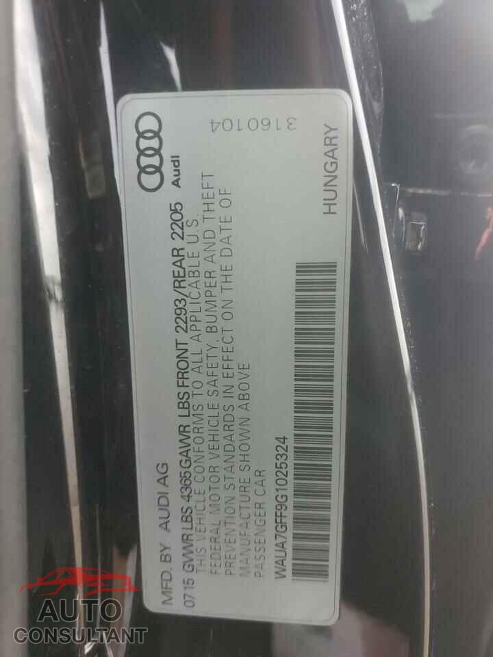 AUDI A3 2016 - WAUA7GFF9G1025324
