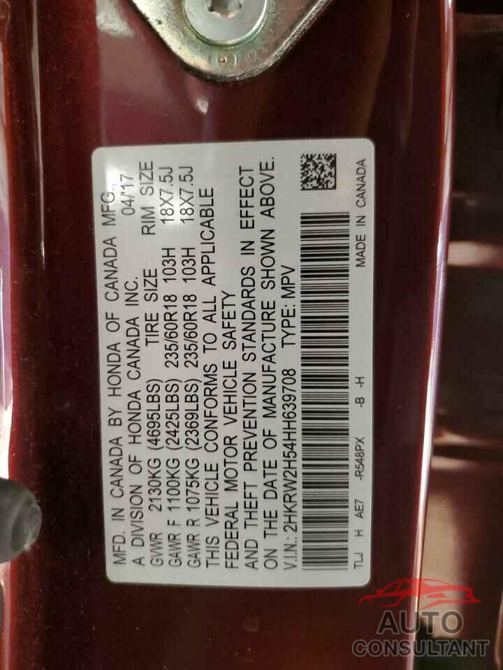 HONDA CRV 2017 - 2HKRW2H54HH639708