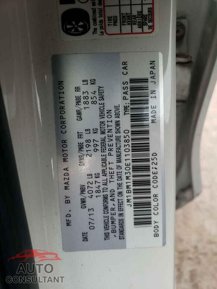 MAZDA 3 2014 - JM1BM1M30E1103850