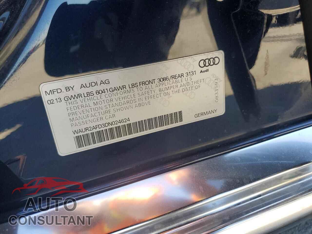 AUDI A8 2013 - WAUR2AFD3DN024624