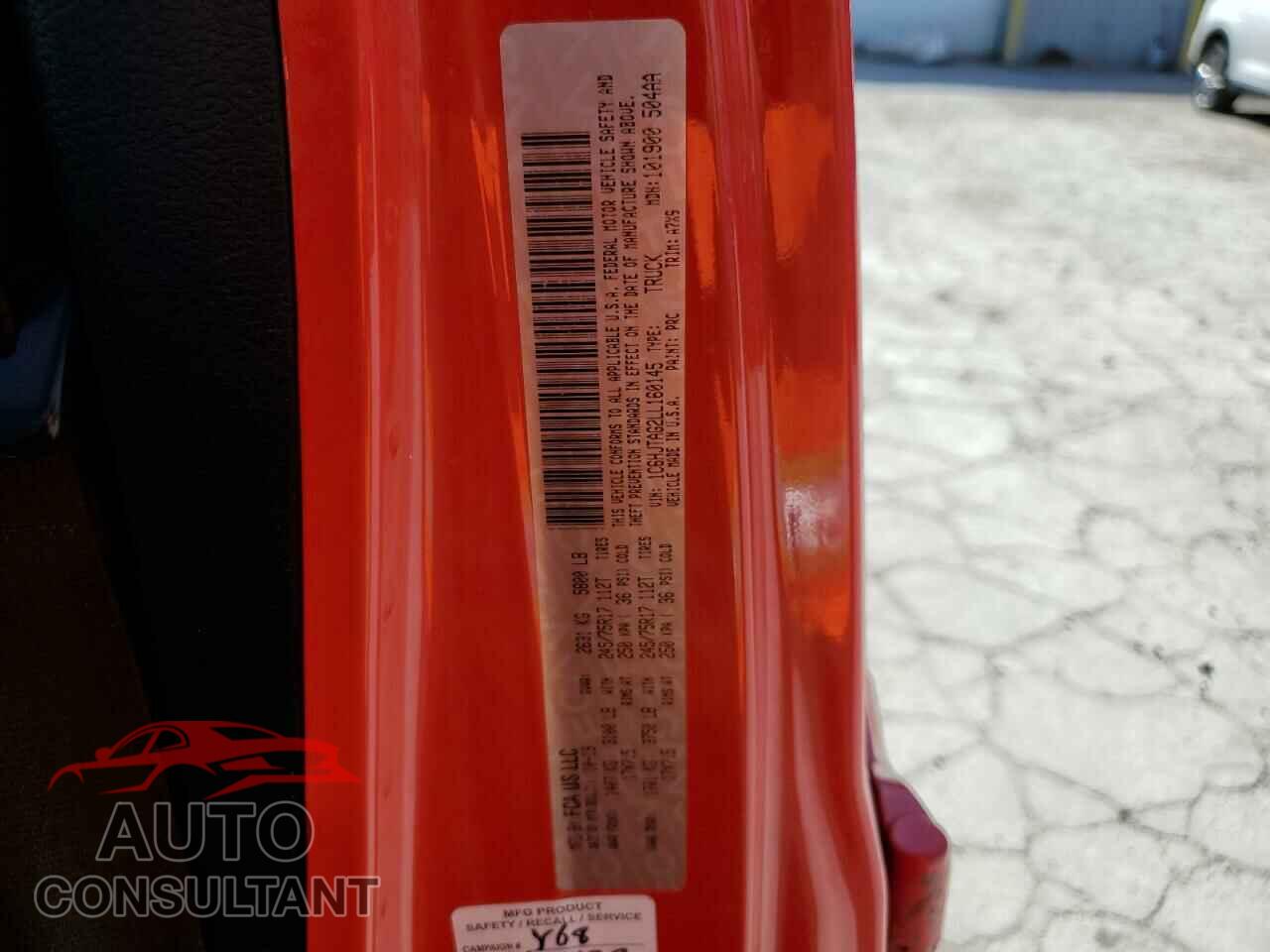 JEEP GLADIATOR 2020 - 1C6HJTAG2LL160145