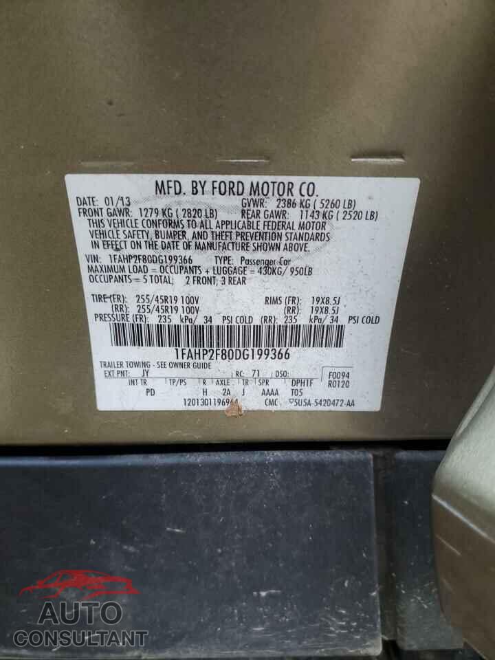 FORD TAURUS 2013 - 1FAHP2F80DG199366