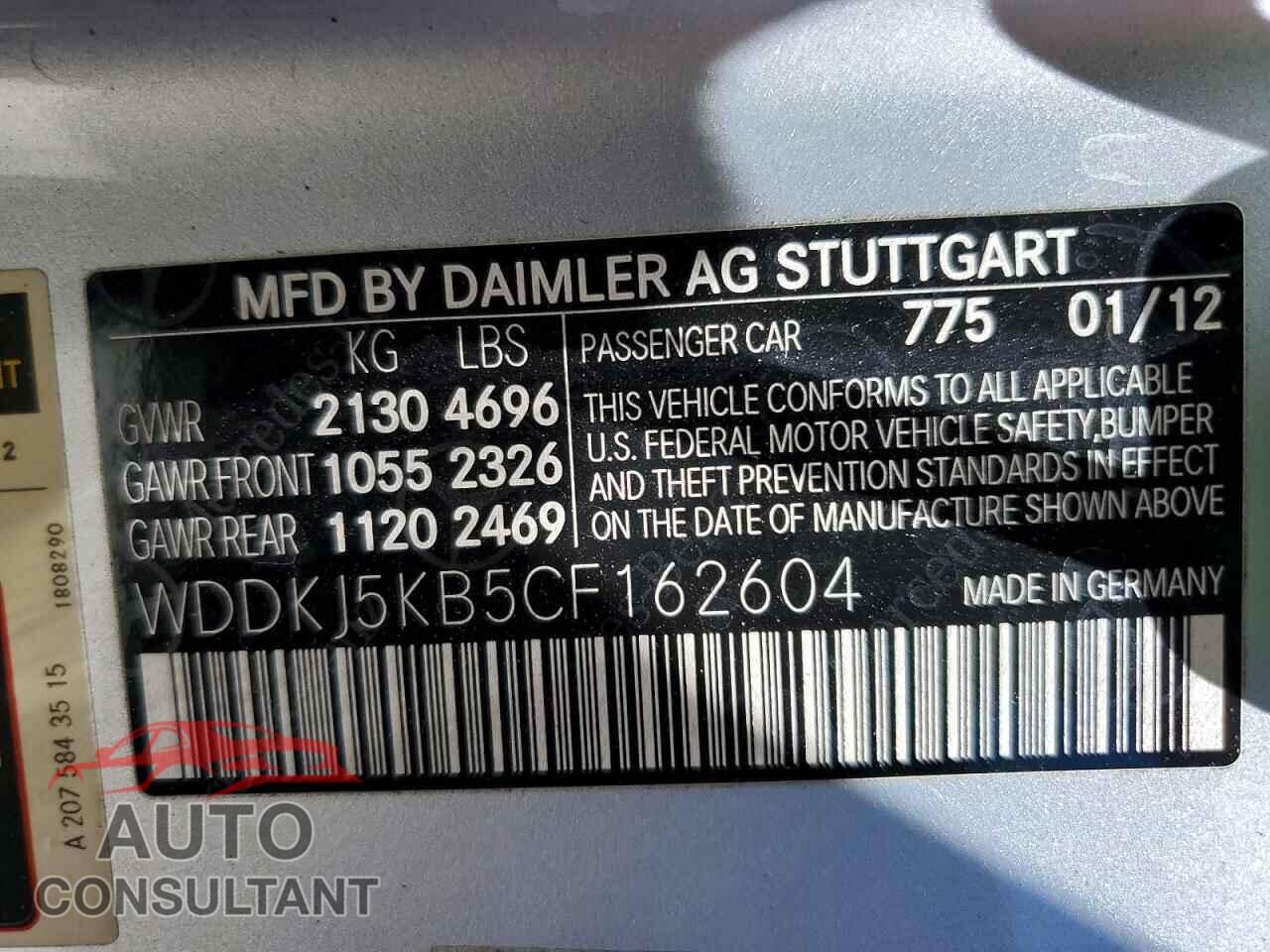 MERCEDES-BENZ E-CLASS 2012 - WDDKJ5KB5CF162604