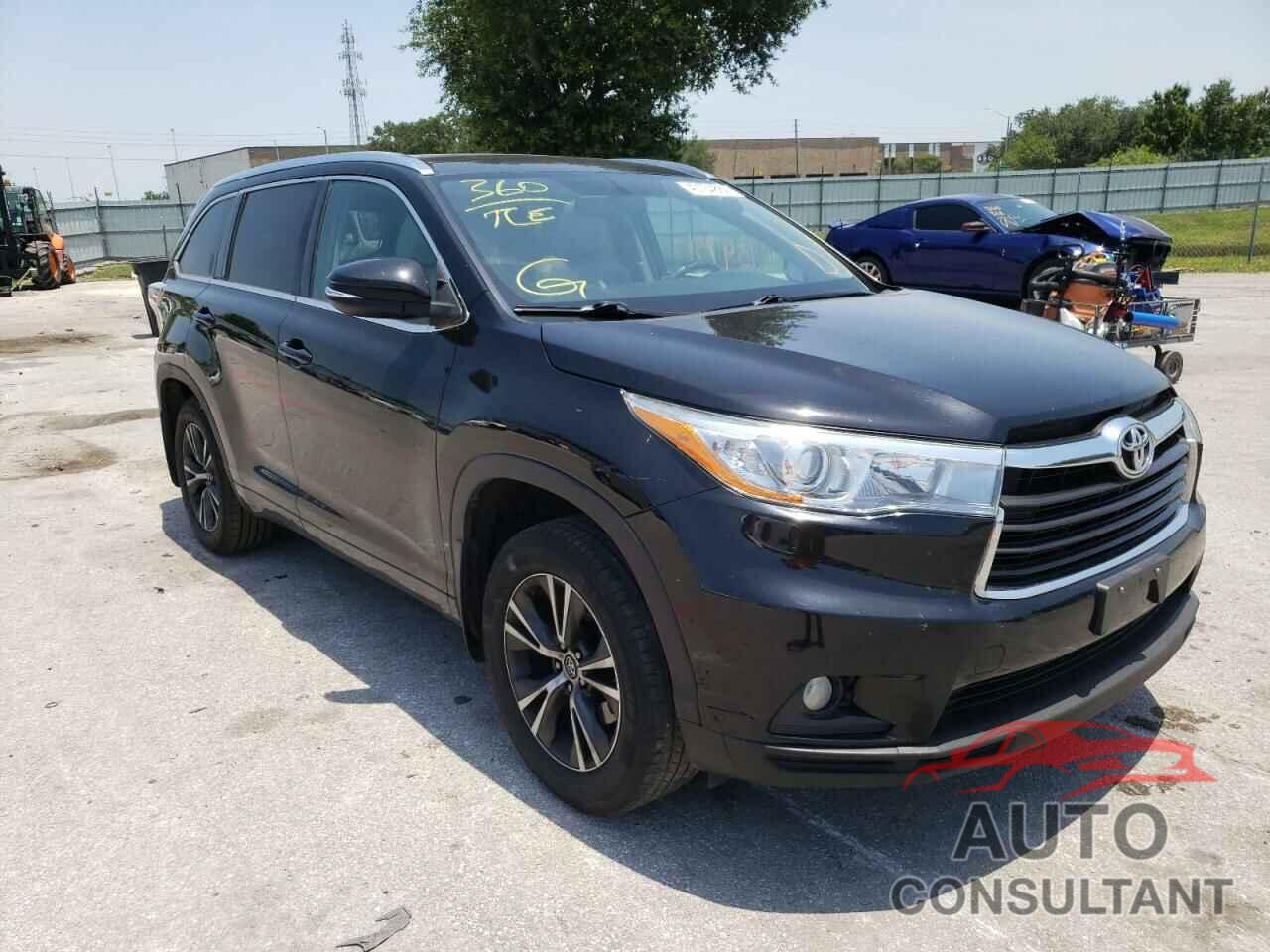 TOYOTA HIGHLANDER 2016 - 5TDJKRFH9GS505042