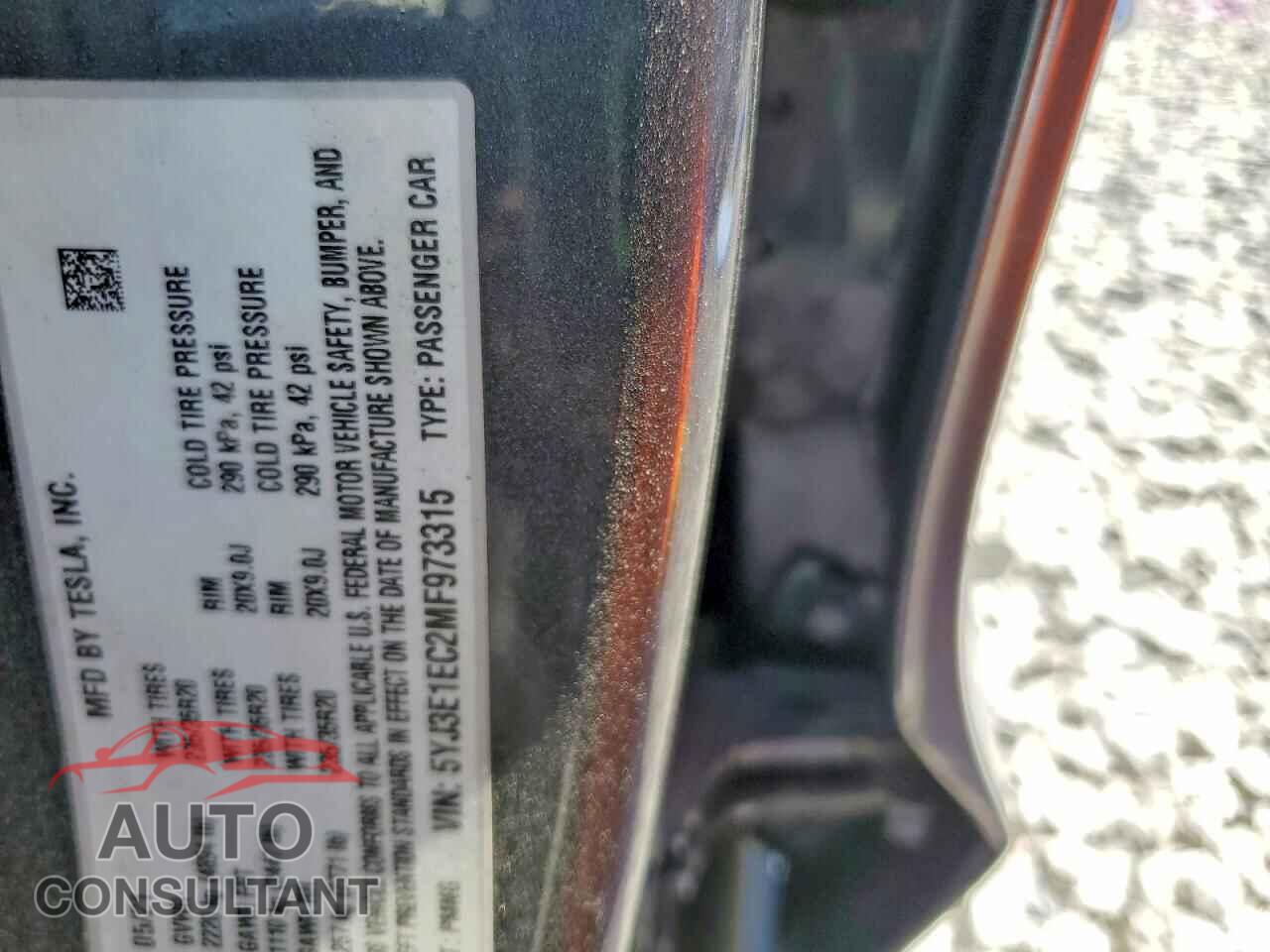 TESLA MODEL 3 2021 - 5YJ3E1EC2MF973315