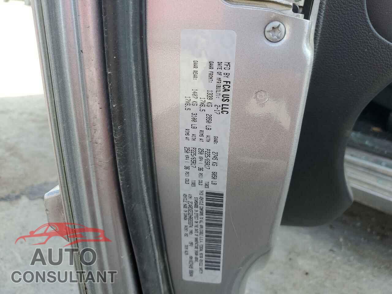 DODGE CARAVAN 2017 - 2C4RDGEG2HR693374