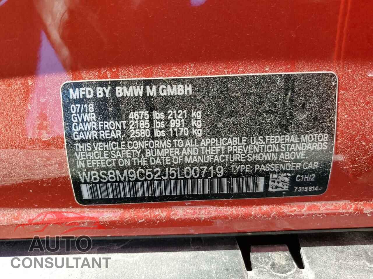 BMW M3 2018 - WBS8M9C52J5L00719