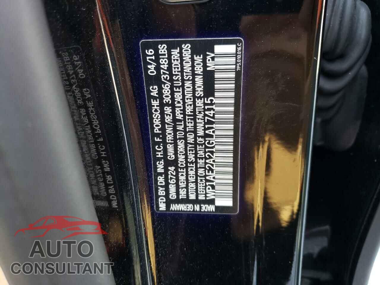 PORSCHE CAYENNE 2016 - WP1AE2A21GLA17415