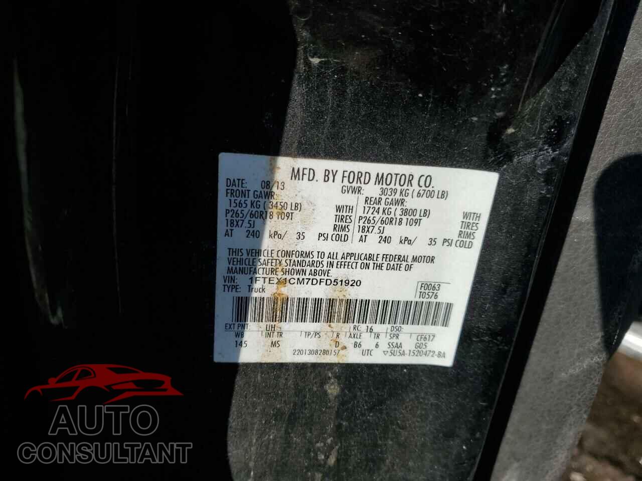 FORD F-150 2013 - 1FTEX1CM7DFD51920