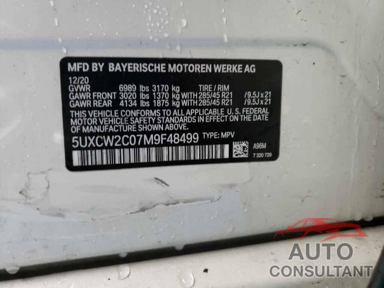 BMW X7 2021 - 5UXCW2C07M9F48499