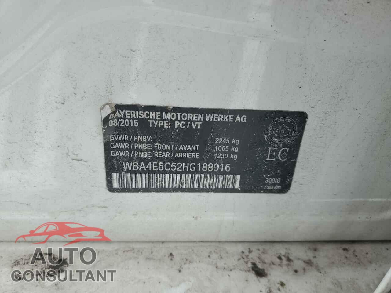 BMW 4 SERIES 2017 - WBA4E5C52HG188916
