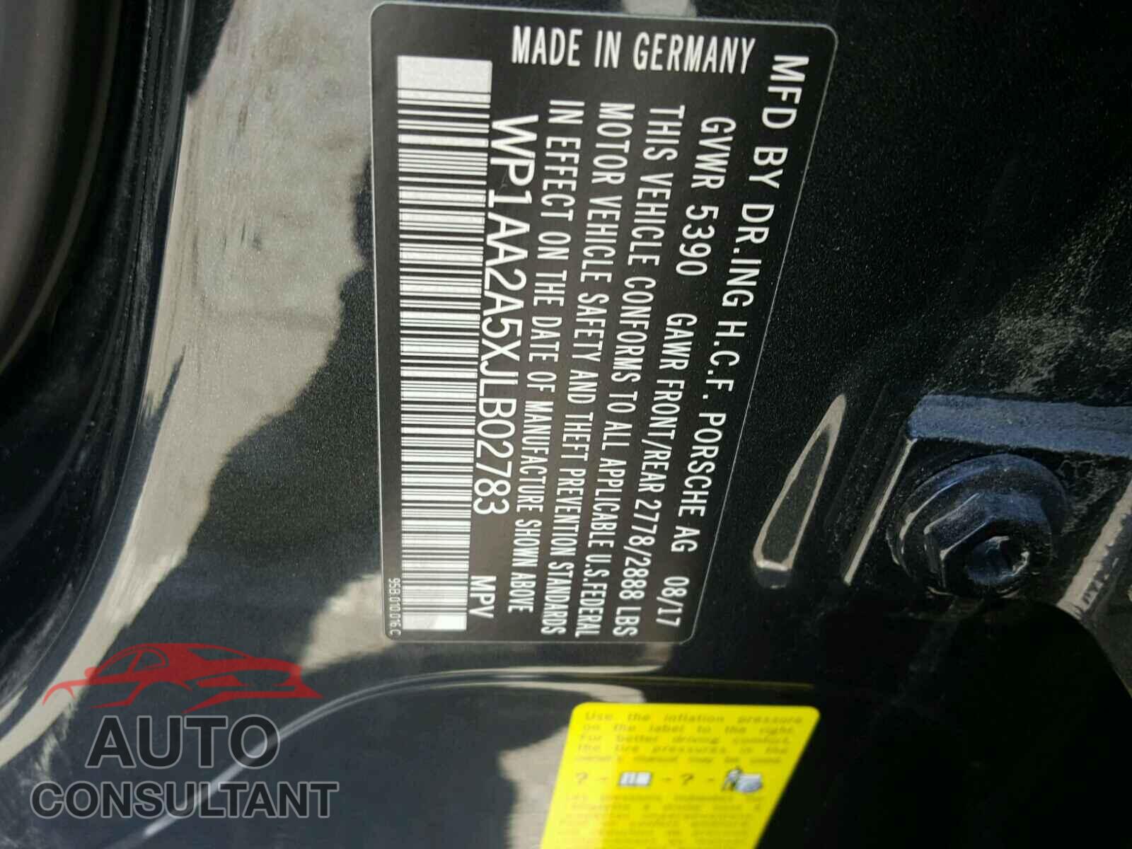 PORSCHE MACAN 2018 - WP1AA2A5XJLB02783