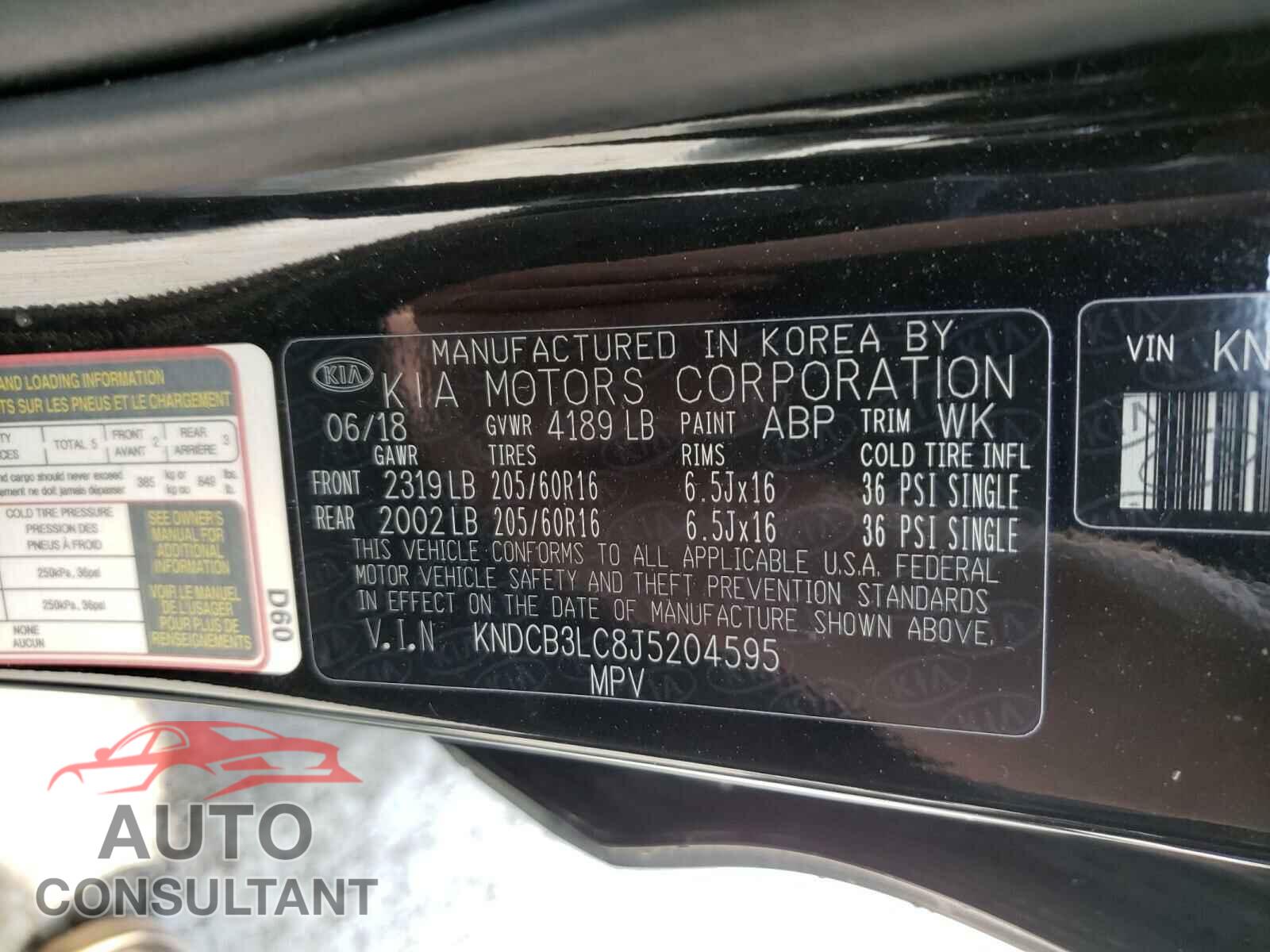 KIA NIRO 2018 - KNDCB3LC8J5204595