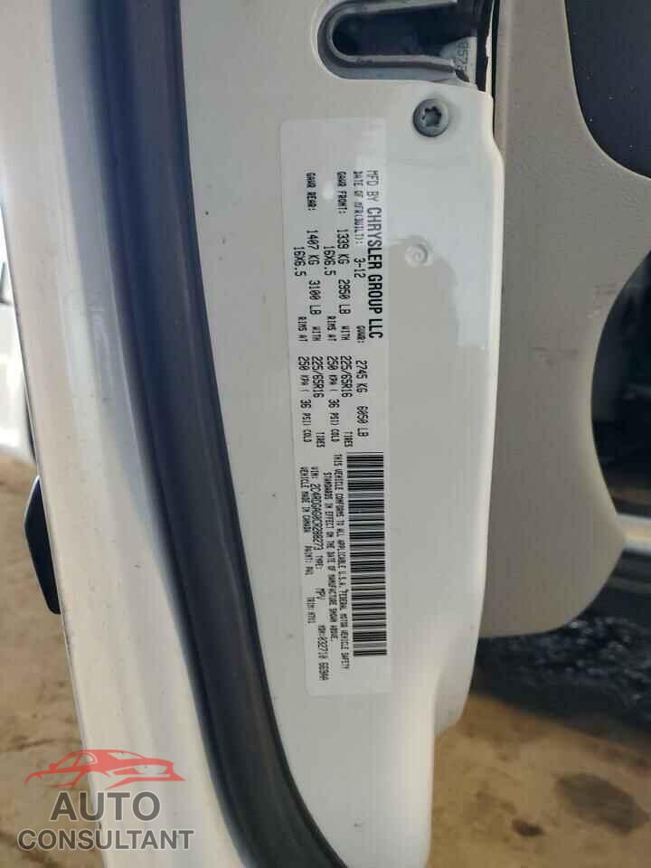 DODGE CARAVAN 2012 - 2C4RDGAG0CR288273