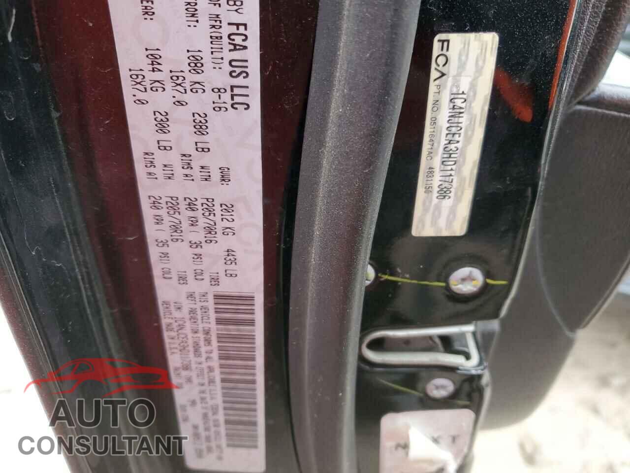 JEEP COMPASS 2017 - 1C4NJCEA3HD117386
