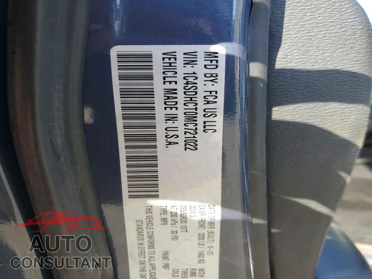 DODGE DURANGO 2021 - 1C4SDHCT0MC721022