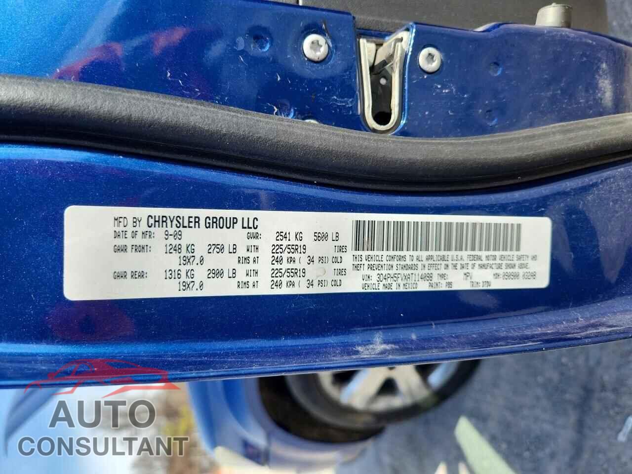 DODGE JOURNEY 2010 - 3D4PH5FVXAT114098