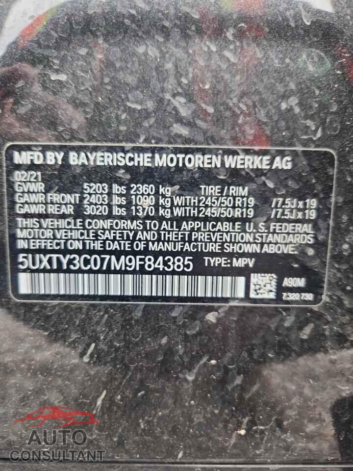 BMW X3 2021 - 5UXTY3C07M9F84385