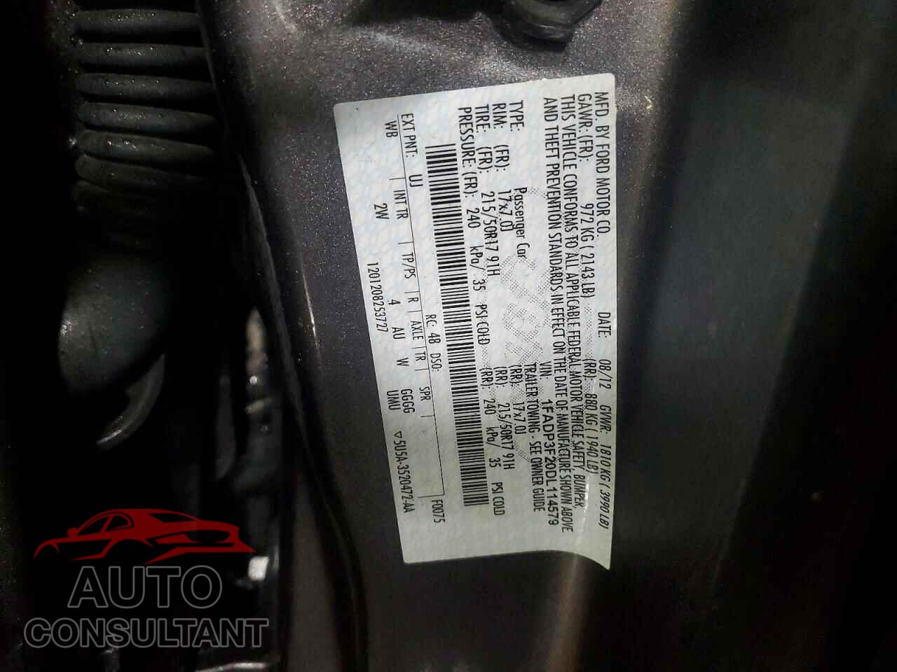 FORD FOCUS 2013 - 1FADP3F20DL114579