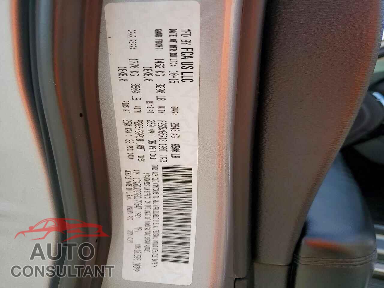 DODGE DURANGO 2015 - 1C4RDJDG7FC177547