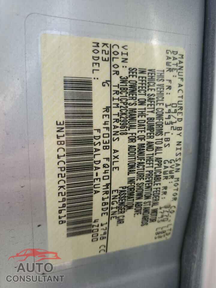 NISSAN VERSA 2012 - 3N1BC1CP2CK299618