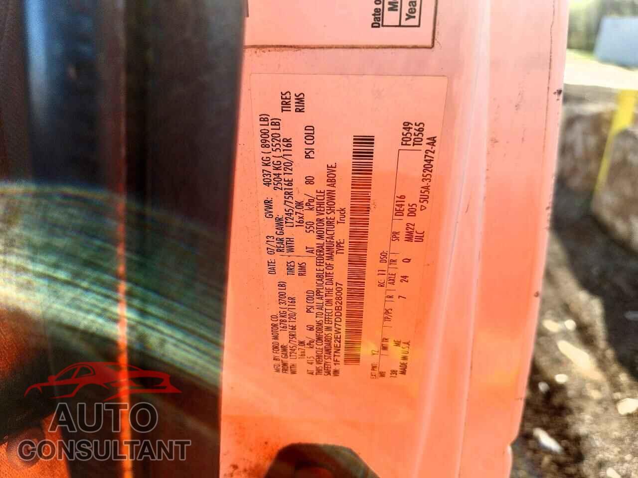 FORD ECONOLINE 2013 - 1FTNE2EW7DDB28007