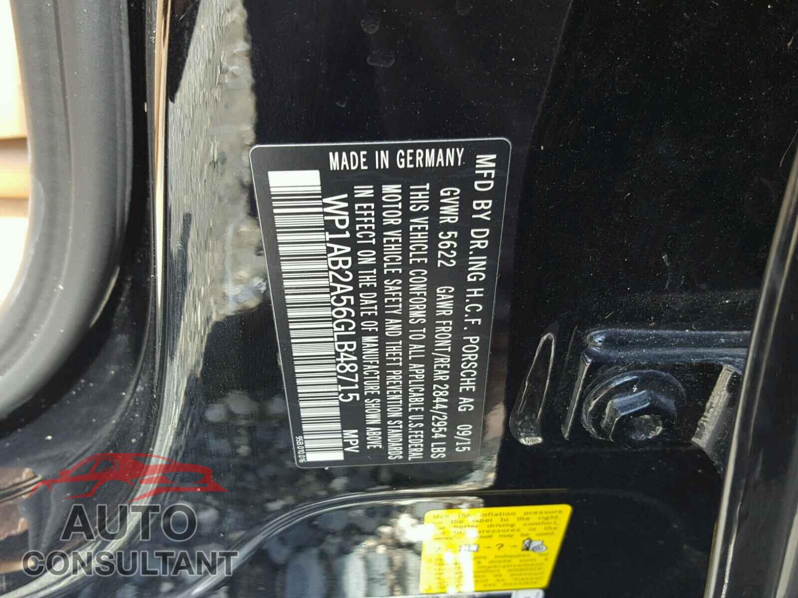 PORSCHE MACAN S 2016 - WP1AB2A56GLB48715