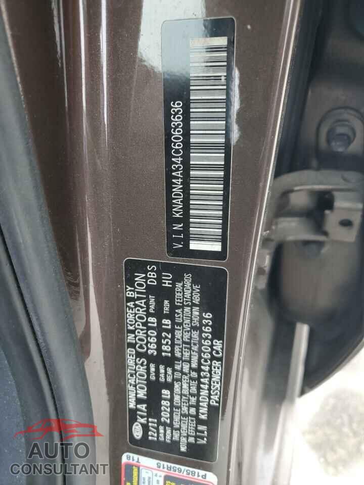 KIA RIO 2012 - KNADN4A34C6063636