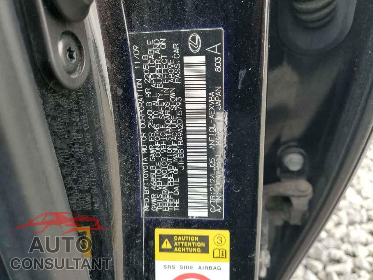 LEXUS HS 2010 - JTHBB1BA9A2015793