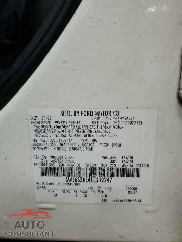 FORD ECOSPORT 2020 - MAJ6S3KL4LC349247