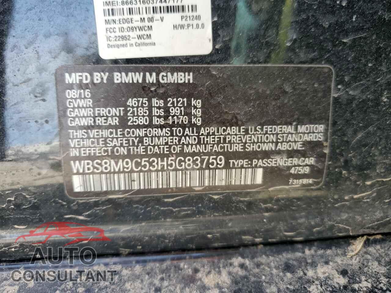 BMW M3 2017 - WBS8M9C53H5G83759