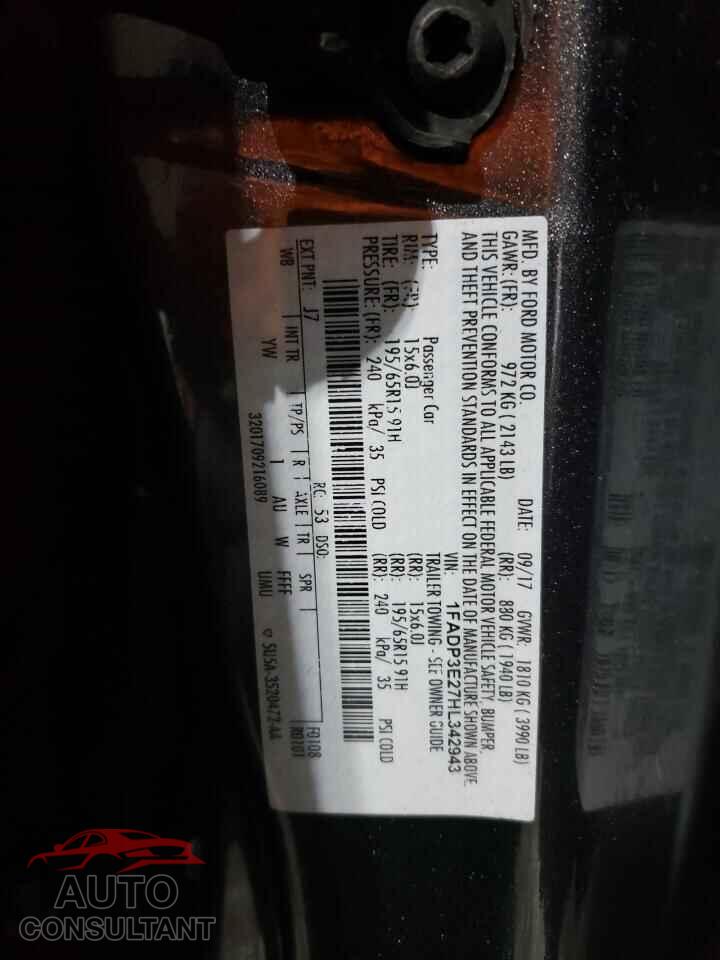 FORD FOCUS 2017 - 1FADP3E27HL342943