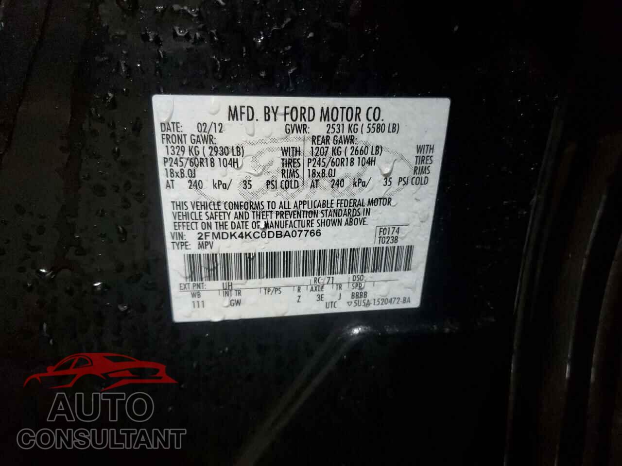 FORD EDGE 2013 - 2FMDK4KC0DBA07766