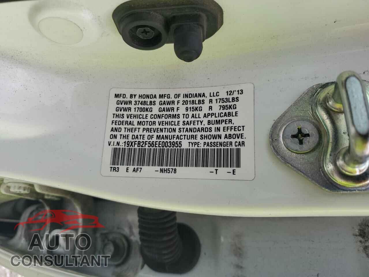 HONDA CIVIC 2014 - 19XFB2F56EE003955
