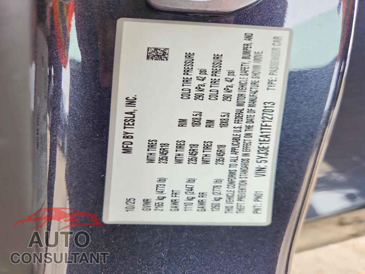TESLA MODEL 3 2026 - 5YJ3E1EA1TF127013