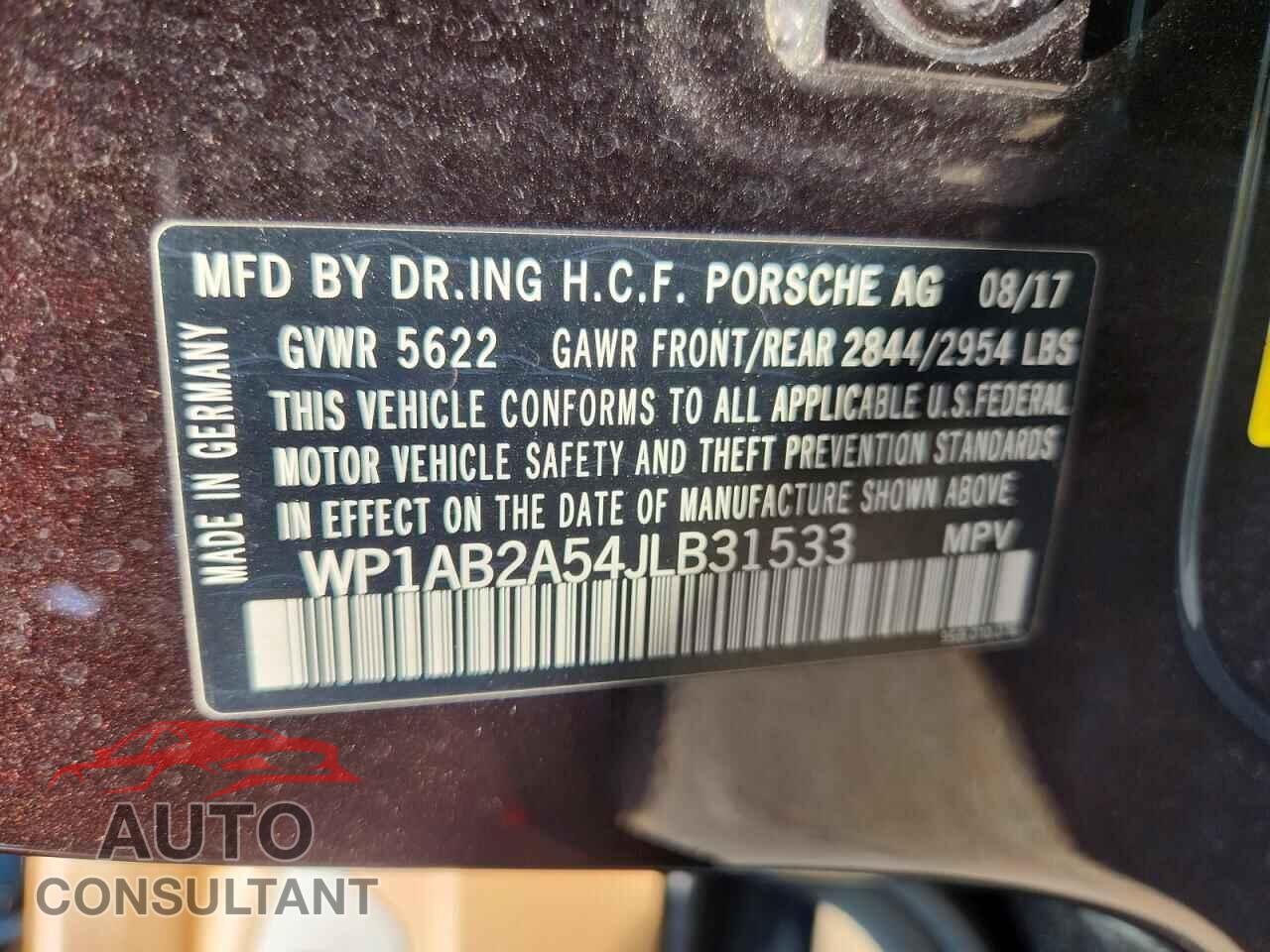 PORSCHE MACAN 2018 - WP1AB2A54JLB31533