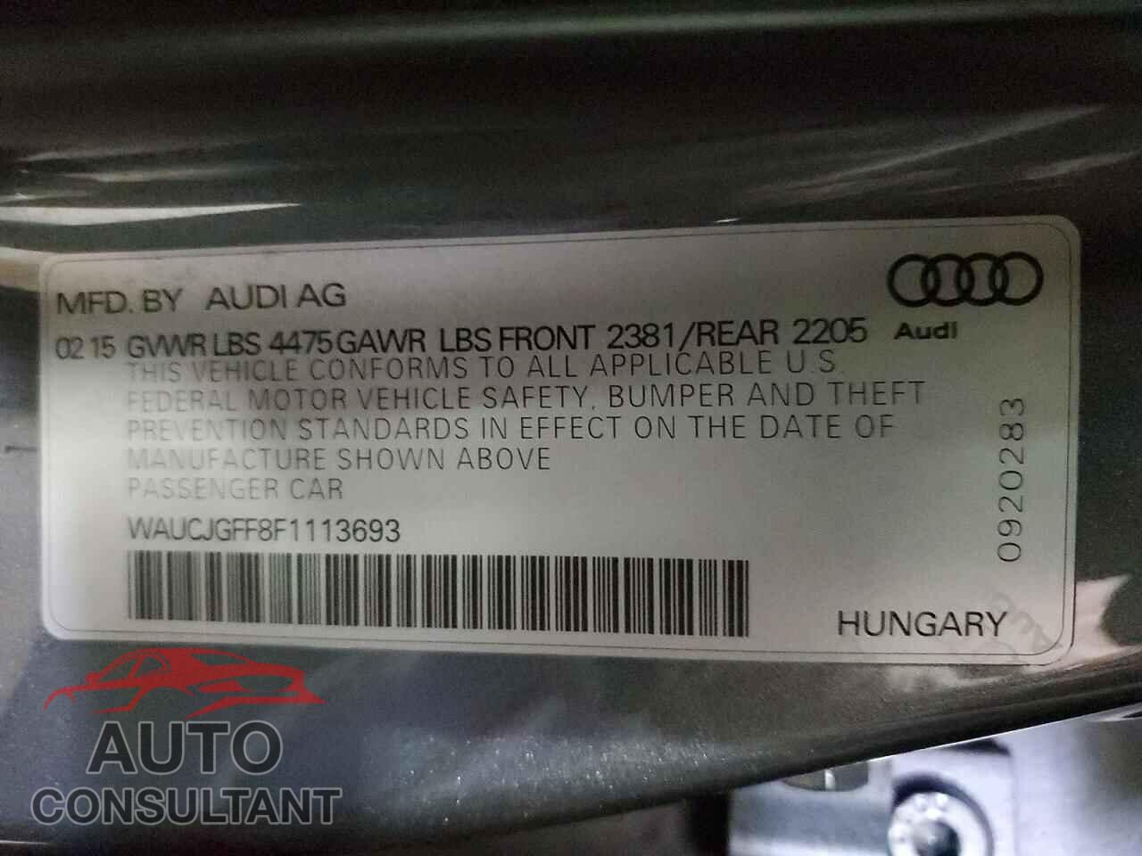 AUDI A3 2015 - WAUCJGFF8F1113693