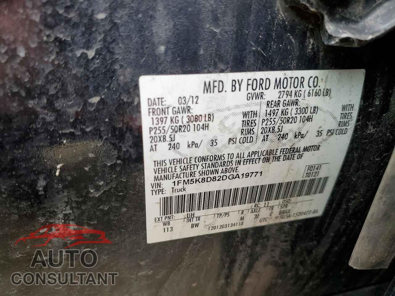 FORD EXPLORER 2013 - 1FM5K8D82DGA19771