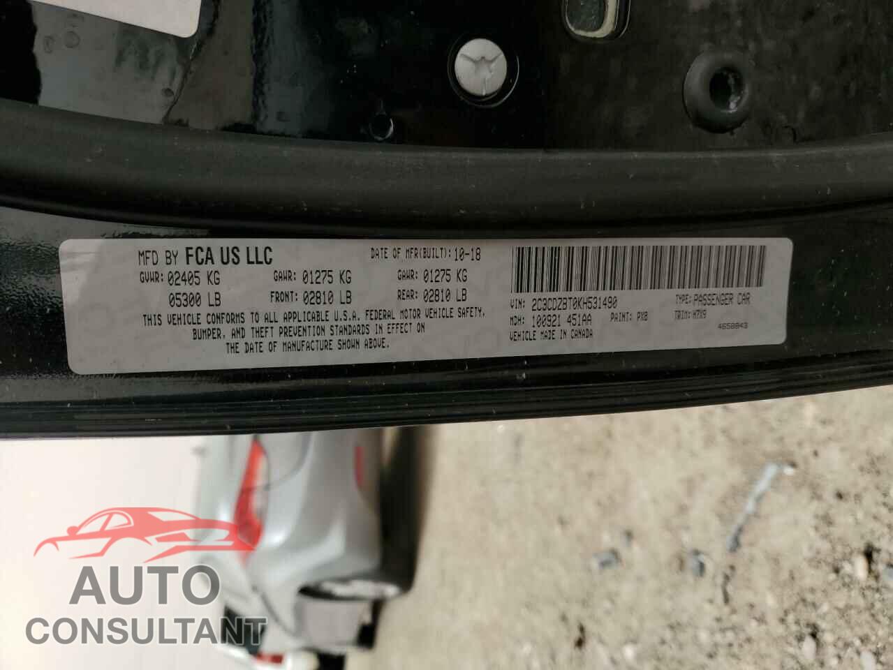 DODGE CHALLENGER 2019 - 2C3CDZBT0KH531490