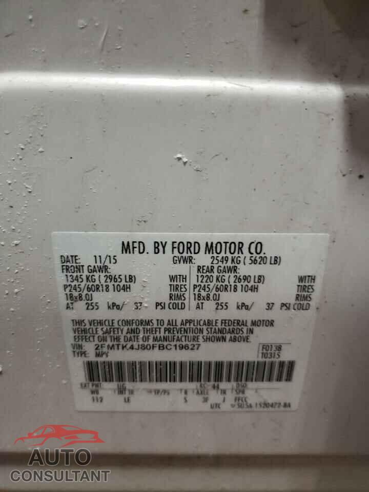 FORD EDGE 2015 - 2FMTK4J80FBC19627