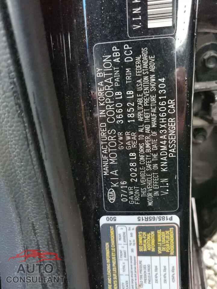 KIA RIO 2017 - KNADM4A3XH6061304