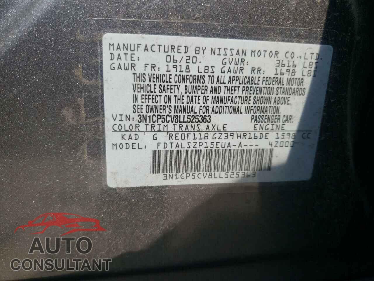 NISSAN KICKS 2020 - 3N1CP5CV8LL525363