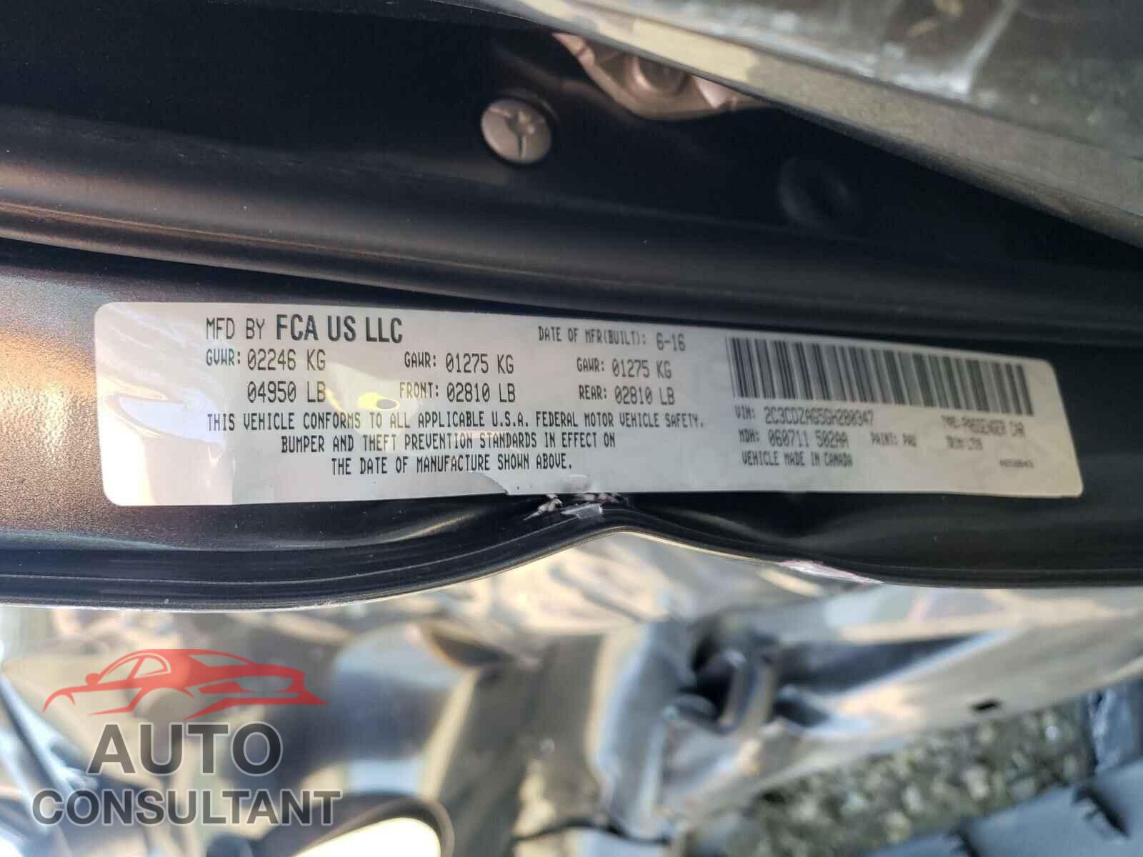 DODGE CHALLENGER 2016 - 2C3CDZAG5GH280347