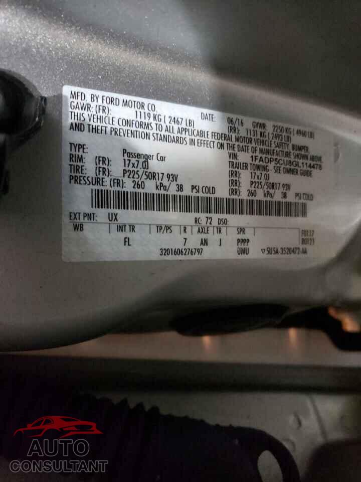 FORD CMAX 2016 - 1FADP5CU8GL114478