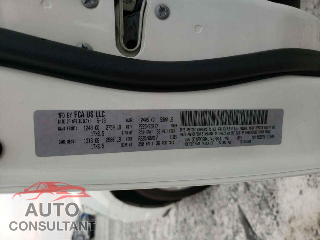 DODGE JOURNEY 2018 - 3C4PDCAB4JT427044