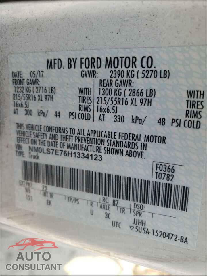 FORD TRANSIT CO 2017 - NM0LS7E76H1334123