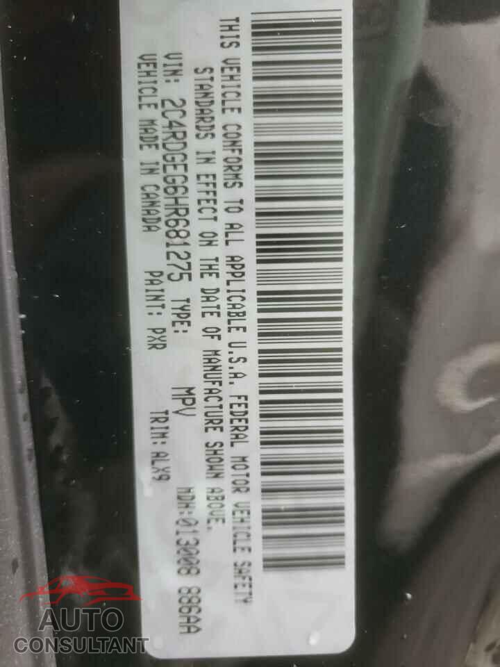 DODGE CARAVAN 2017 - 2C4RDGEG6HR681275
