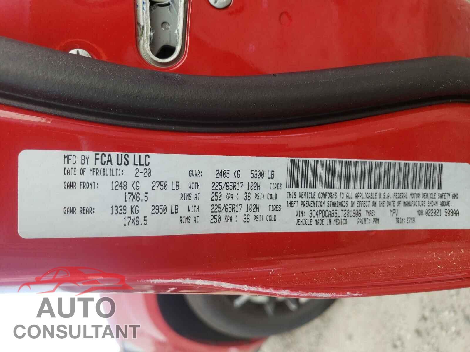 DODGE JOURNEY 2020 - 3C4PDCAB5LT201906