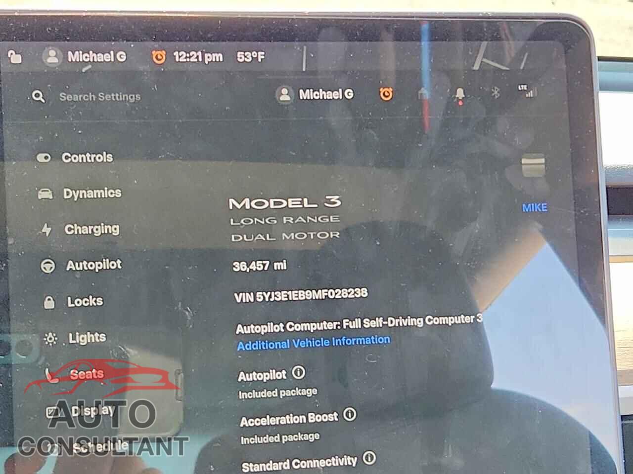 TESLA MODEL 3 2021 - 5YJ3E1EB9MF028238